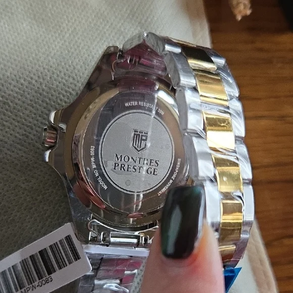 NWT Montres Prestige Men’s Two-tone Gold And Silver Stainless Steel Watch